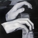 © Benoît Moreau - Mains de pianiste - Gould 1959 - huile sur toile - 30x30 cm - 2023