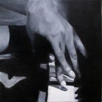 © Benoît Moreau - Mains de pianiste - Monk 1959 - huile sur toile - 30x30 cm - 2023